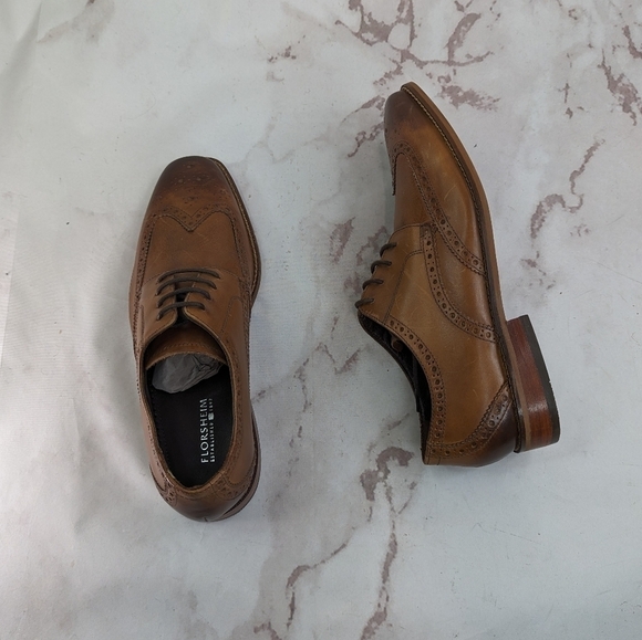 Florsheim Castellano Men 8 D Wing Ox Oxford Shoes Saddle Brown Tan Lace Up 14137